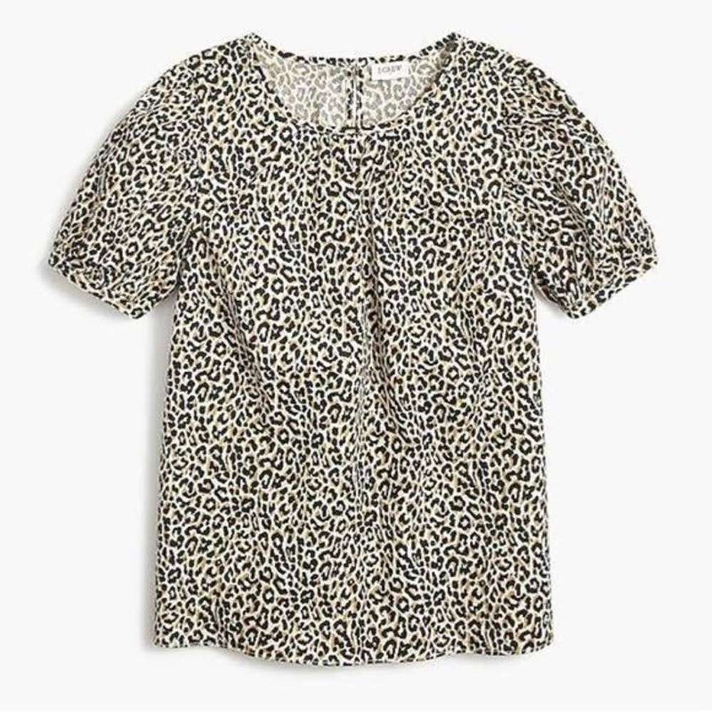 JCrew puff sleeve poplin top